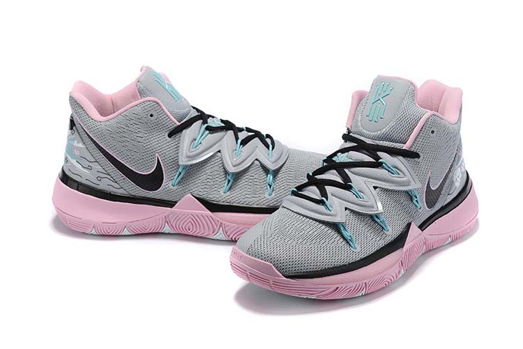 2019 Men Nike Kyrie Irving 5 Grey Black Pink Shoes